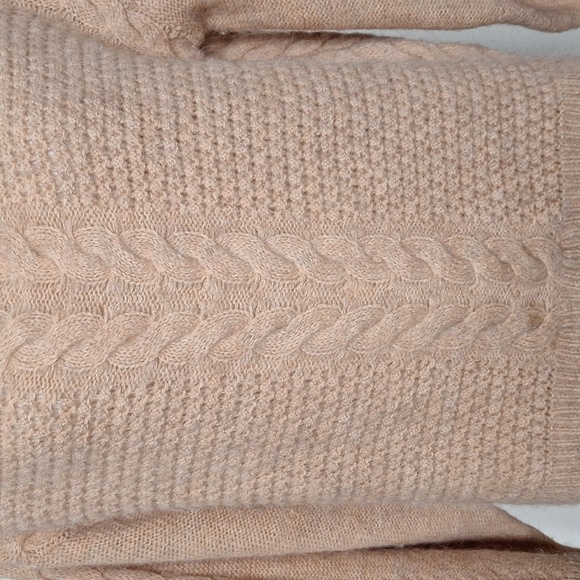 Sleeping On Snow Anthropologie Coastal Off The Shoulder Cable Knit Sweater Sz. L - Picture 6 of 14